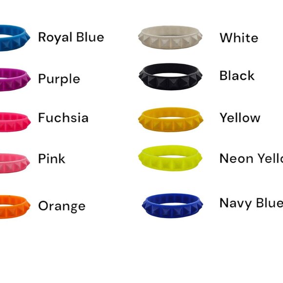 Punk Rock Stud Stretch Rubber Bracelet - Picture 2 of 2